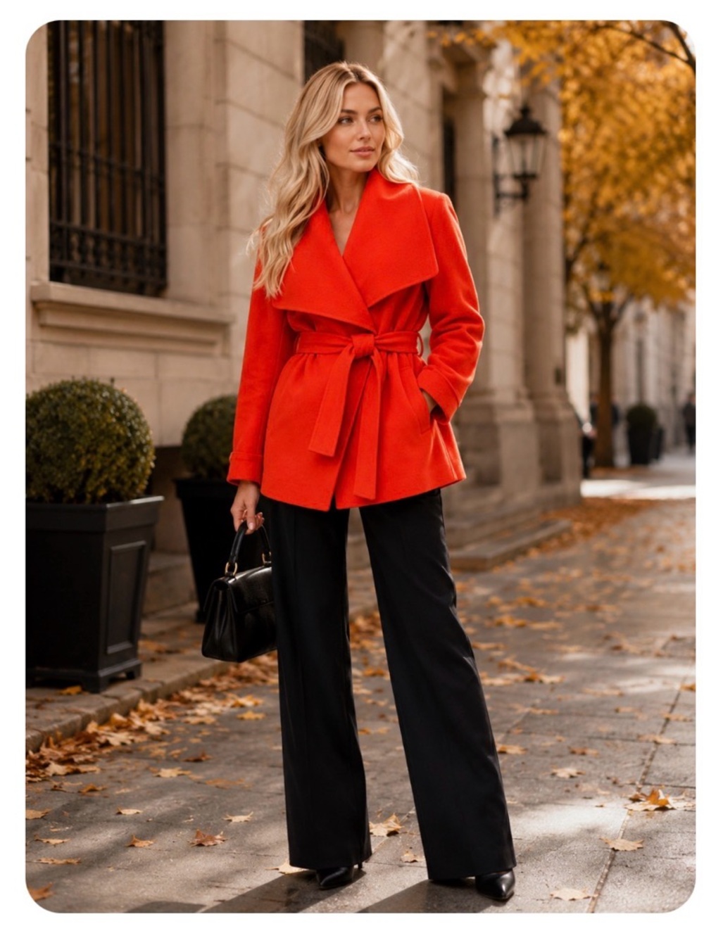 Italian Red Belted Light Jacket – Size S/M
